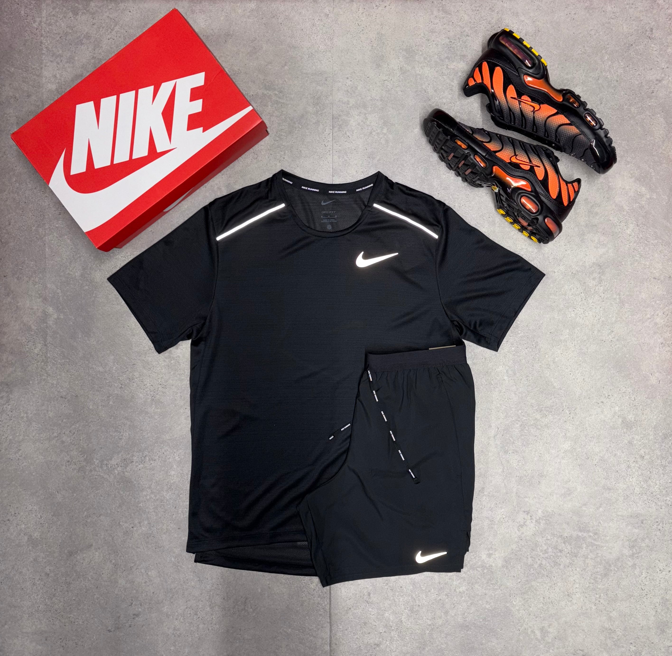Nike Black Miller T-Shirt & Flex Stride Shorts Set