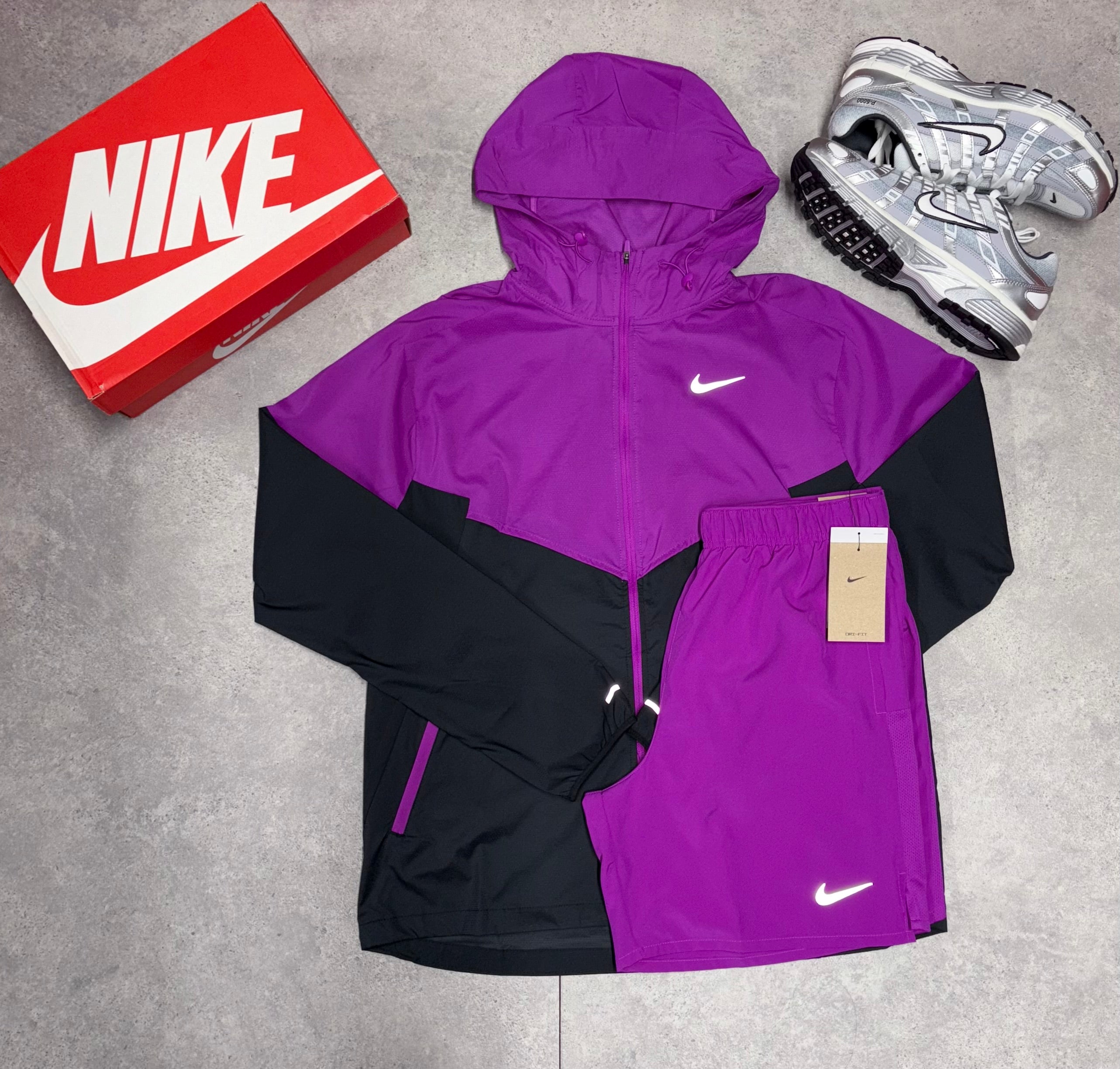 Nike Purple UV Jacket and Purple Challenger Shorts